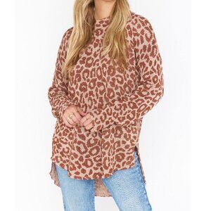 NEW Show Me Your MuMu Anya Tunic Sweater Brown Animal Print Small